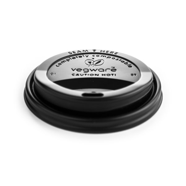 Vegware 89-Series CPLA Hot Cup Lids Black (Pack of 1000) - Image 2