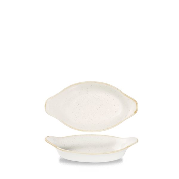Churchill Stonecast Barley White Oval Earred Dish 20.5cm (Pack of 6)
