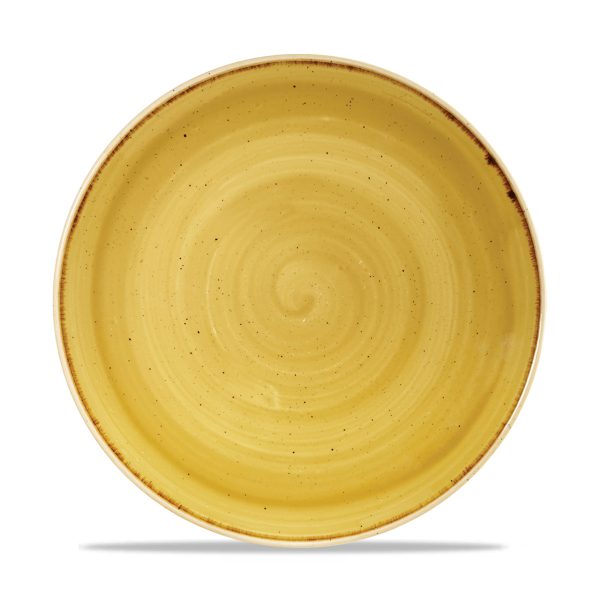 Churchill Stonecast Mustard Seed Yellow Coupe Plate 26cm (Pack of 12)