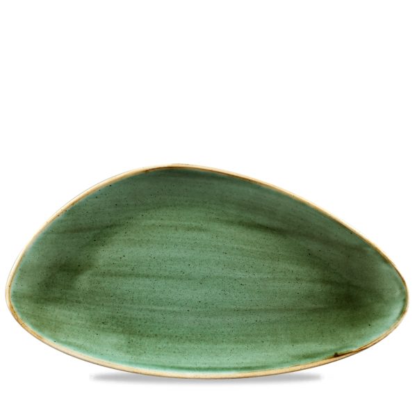 Churchill Stonecast Samphire Green Chefs Triangle Plate 35.5cm (Pack of 6)