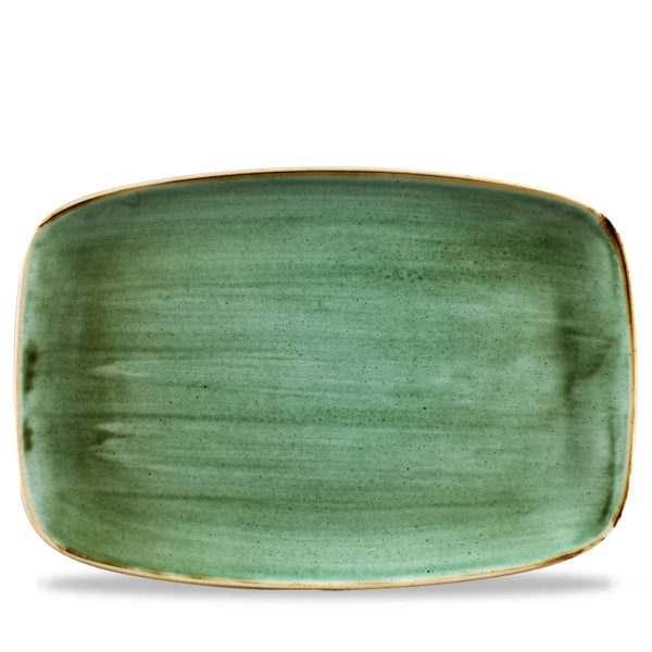 Churchill Stonecast Samphire Green Chefs Oblong Platter No.9 34.4cm (Pack of 6)