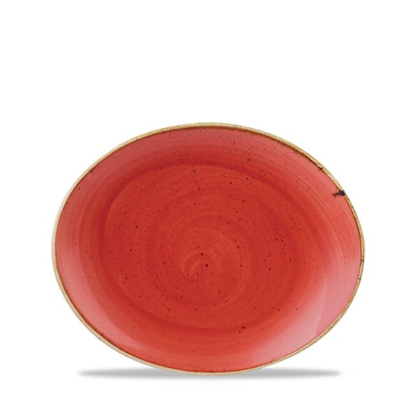 Churchill Stonecast Berry Red Oval Coupe Plate 19.2cm (Pack of 12)
