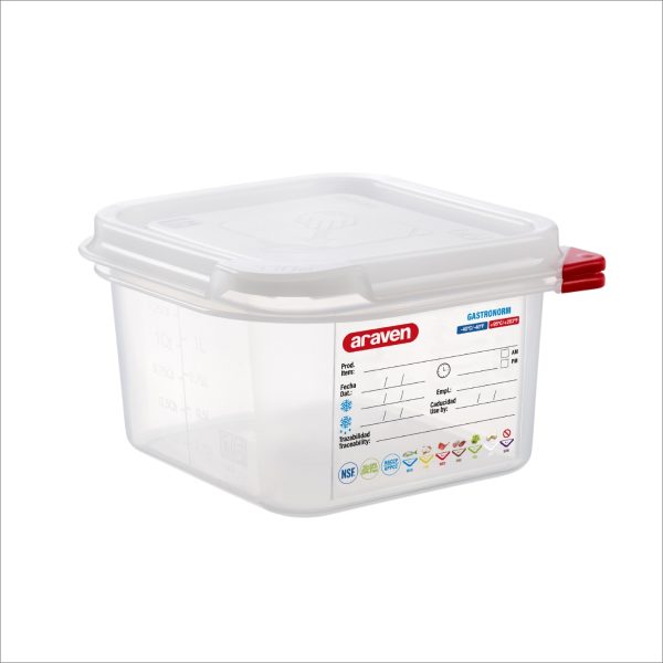 Araven Polypropylene GN 1/6 Airtight Food Container 1.7Ltr (Each)