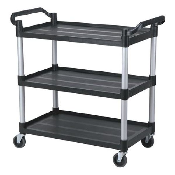 Zodiac 3 Tier Mobile Service Trolley Small Black (Each)